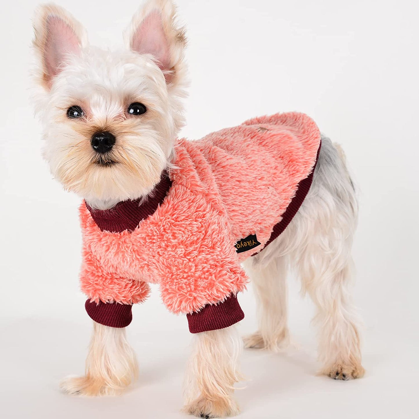 Yiikeyo Pet Dog Clothes Dog Sweater Soft Thickening Warm Pup Dogs Shirt Winter Puppy Sweater for Dogs (Small, Black) Animals & Pet Supplies > Pet Supplies > Dog Supplies > Dog Apparel Yikeyo Pink Large 