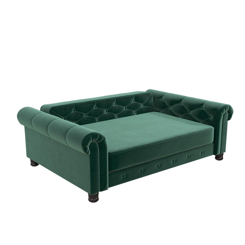 Ollie & Hutch Felix Pet Sofa, Large Size Pet Bed for Dog or Cat, Green Velvet Animals & Pet Supplies > Pet Supplies > Cat Supplies > Cat Beds Dorel Home Products   