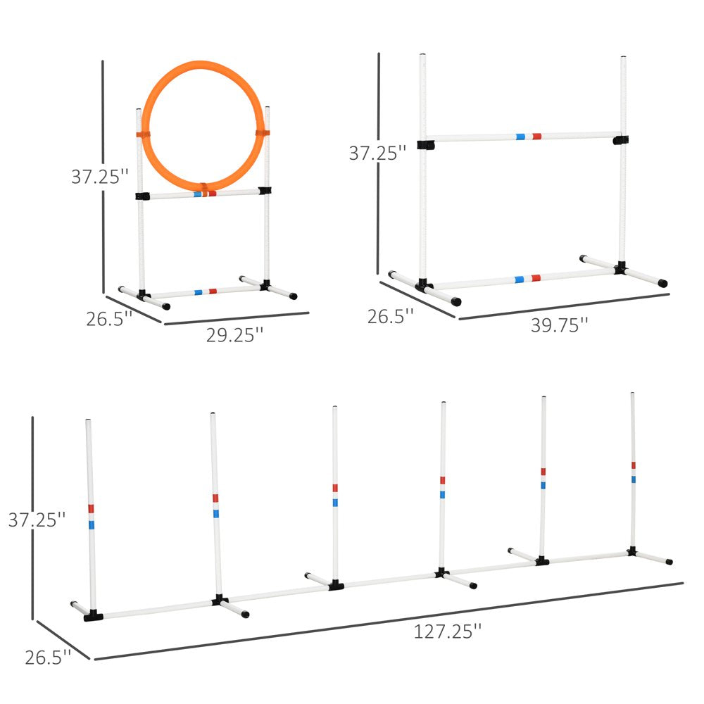Outdoor 3 Piece Dog Pet Agility Training Equipment Backyard Starter Course Set Animals & Pet Supplies > Pet Supplies > Dog Supplies > Dog Treadmills Aosom LLC   