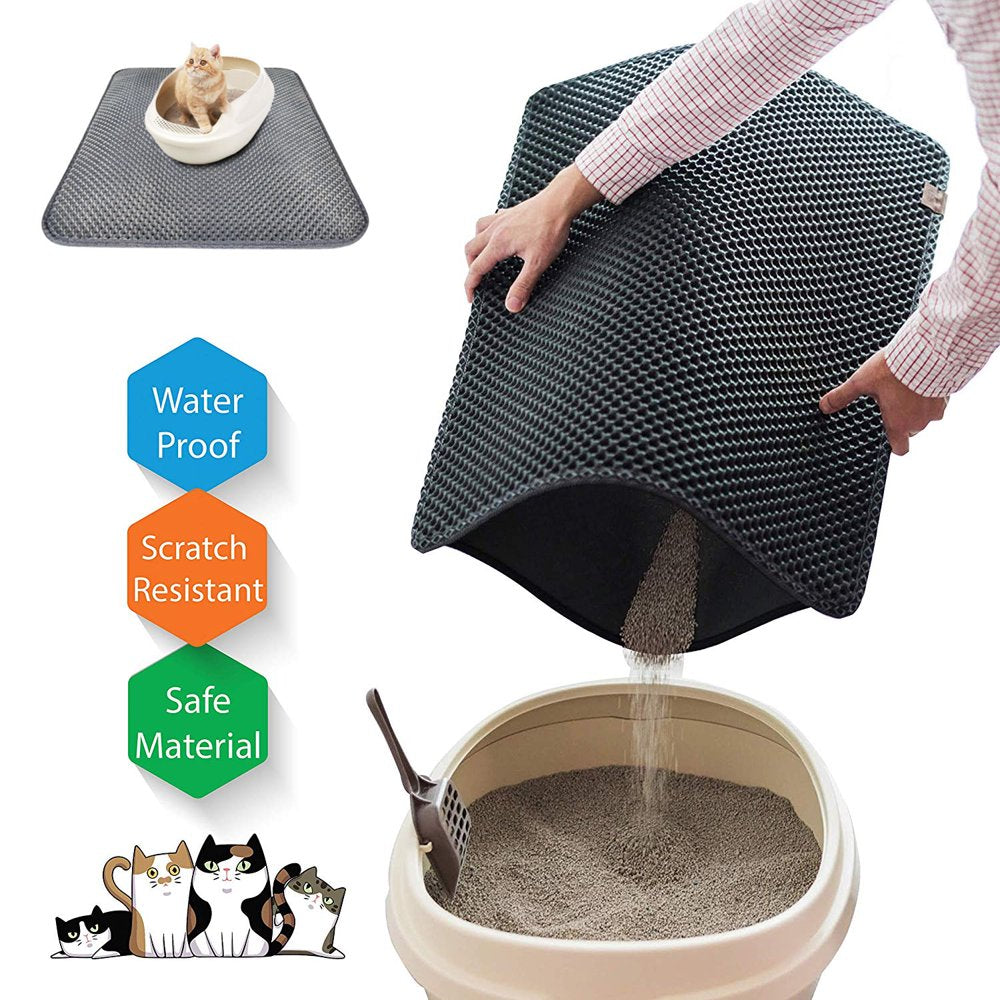Fysho Cat Litter Mat Double Layer anti Splash Box Nest Cage Easy to Clean Scatter Control (45*30Cm)