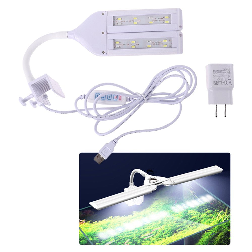 LED Aquarium Clip-On Lighting Lamp 100V-240V Adjustable Fish Tank Four-Row Lights Animals & Pet Supplies > Pet Supplies > Fish Supplies > Aquarium Lighting ExtremeWin   