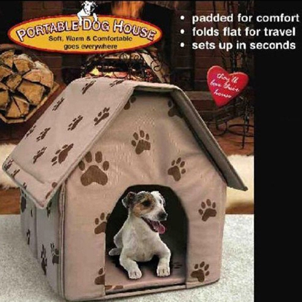 Foldable Dog House Small Footprint Pet Bed Tent Cat Kennel Indoor Portable Trave Animals & Pet Supplies > Pet Supplies > Cat Supplies > Cat Beds WOCLEILIY   