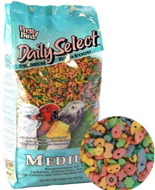 Medium - 8 Lb Pretty Pets Pretty Bird Daily Select Premium Bird Food Animals & Pet Supplies > Pet Supplies > Bird Supplies > Bird Food Pretty Pets Medium - 32 lbs (4 x 8 lbs)  