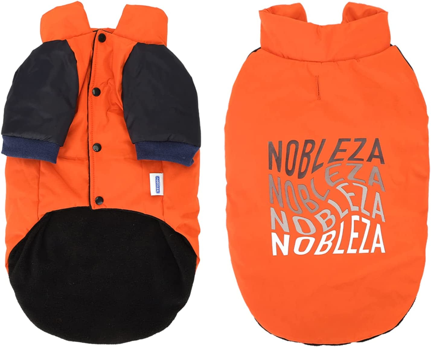 Dog Jacket, Nobleza Warm Fleece Dog Winter Coat with Leash Hole, Waterproof Outdoor Pet Clothes for Puppy Small Medium Large Dog, Ideal for Cold, Wet, Windy and Snowy Day (Red S) Animals & Pet Supplies > Pet Supplies > Dog Supplies > Dog Apparel Nobleza Orange Short sleeve Small