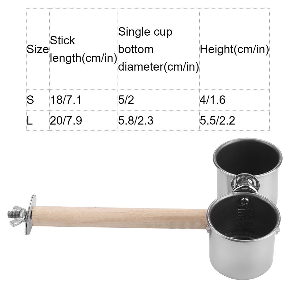 Stainless Cup with Clip and Cage Stand Bird Clip Cups, Bird Water Cups, Indoor for Bird for Outdoor for Starling Cockatiels Animals & Pet Supplies > Pet Supplies > Bird Supplies > Bird Cages & Stands Crtynell   