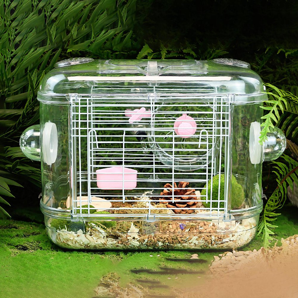 Portable Hamster Cage Breathable Habitat for Chinchilla Mouse Small Animals Animals & Pet Supplies > Pet Supplies > Small Animal Supplies > Small Animal Habitats & Cages SunniMix   