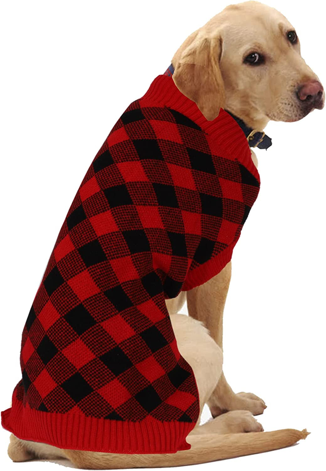 HAPEE Christmas Dog Sweaters for Small Dogs, Argyle Winter Xmas Pet Clothes Animals & Pet Supplies > Pet Supplies > Dog Supplies > Dog Apparel MPT.Co.Ltd A04-Xmas Red 2XL (Back Length 21") 