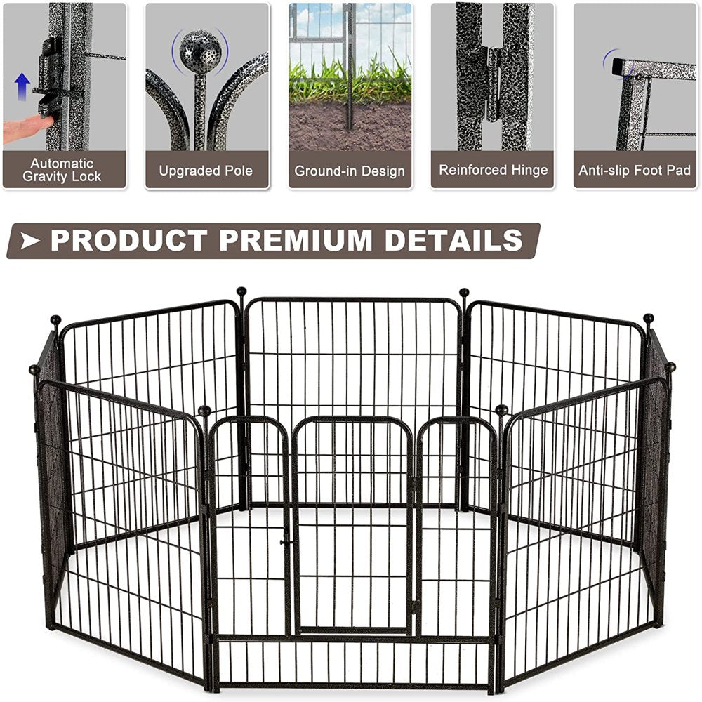 Saim Metal Dog Playpen 8 Panel Dog Pen 32Inch Height Exercise Pen W/Door for Small/Medium Dogs Outdoor Indoor RV Yard Animals & Pet Supplies > Pet Supplies > Dog Supplies > Dog Kennels & Runs Saim   