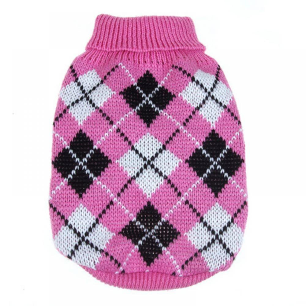 Stibadium Dog Sweater Dog Knit Sweater Plaid Dog Christmas Sweater Pet Sweatshirt with Harness Hole Winter Warm Dog Apparel Coat for Small Medium Dogs Animals & Pet Supplies > Pet Supplies > Dog Supplies > Dog Apparel Kernelly   