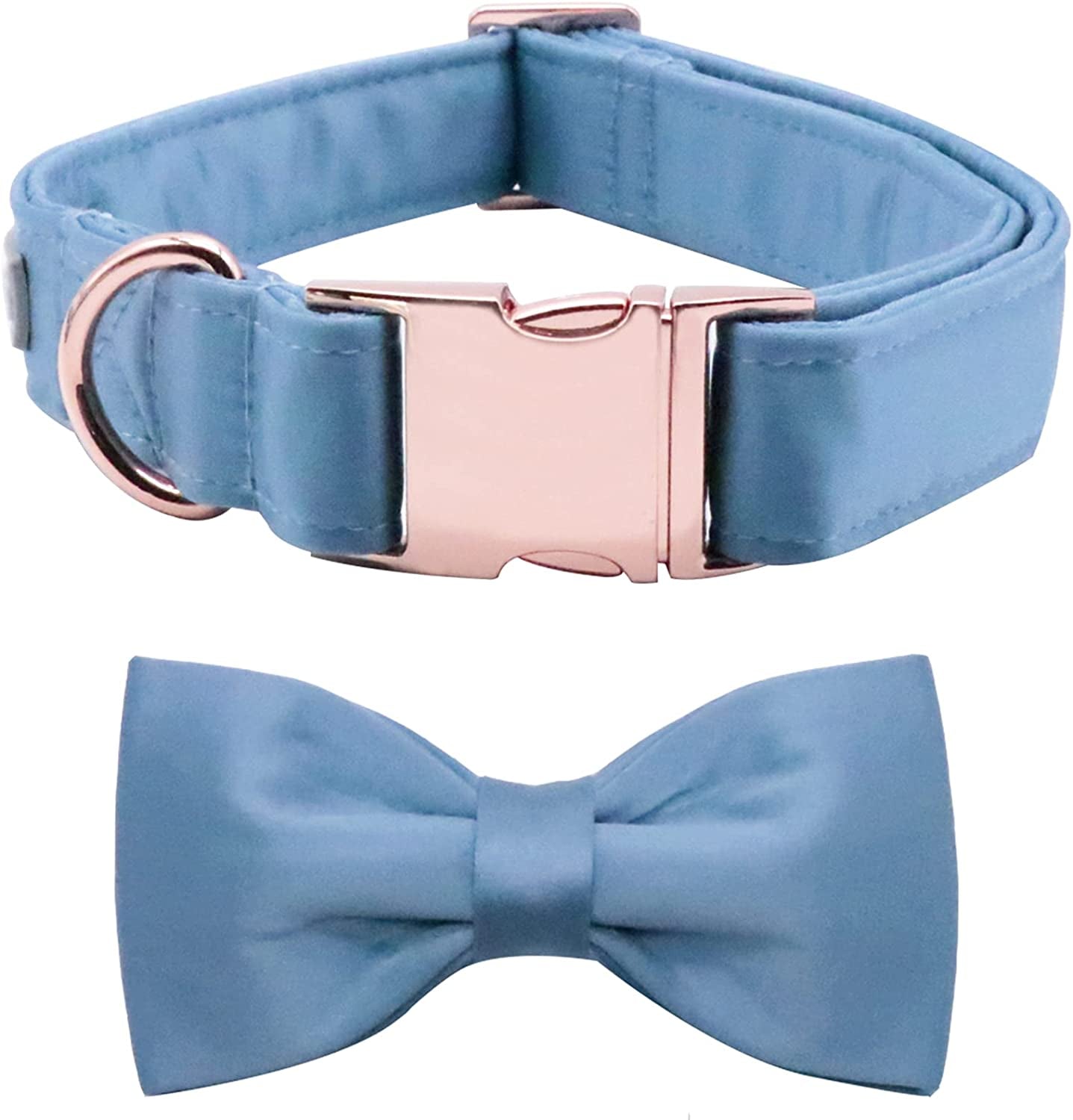 Lionet Paws Bowtie Dog Collar - Comfortable Silk Green Dog Collar with Detachable Bow Tie for Large Dogs, Neck 16-24 Inches Animals & Pet Supplies > Pet Supplies > Dog Supplies > Dog Apparel lionet paws Blue Small (Pack of 1) 