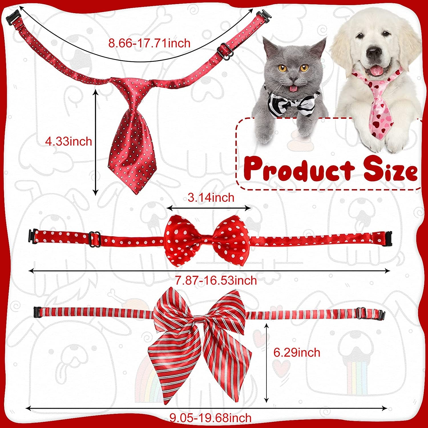 60 Pieces Dog Bow Tie Collar Set Summer Adjustable Pet Tie Includes 24 Neck Ties 24 Bowties 12 Bowknott in Assorted Pattern Pet Tie Grooming Accessories for Small Medium Dog Cat Birthday Party Holiday Animals & Pet Supplies > Pet Supplies > Dog Supplies > Dog Apparel Weewooday   