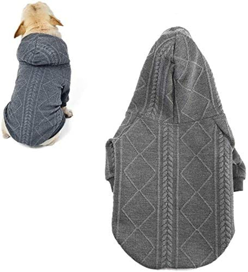 Meioro Dog Sweater Zipper Hooded Dog Cat Clothes Cute Pet Clothing Warm Hooded Winter Warm Puppy French Bulldog Pug (S, Pink) Animals & Pet Supplies > Pet Supplies > Dog Supplies > Dog Apparel meioro Grey Small 