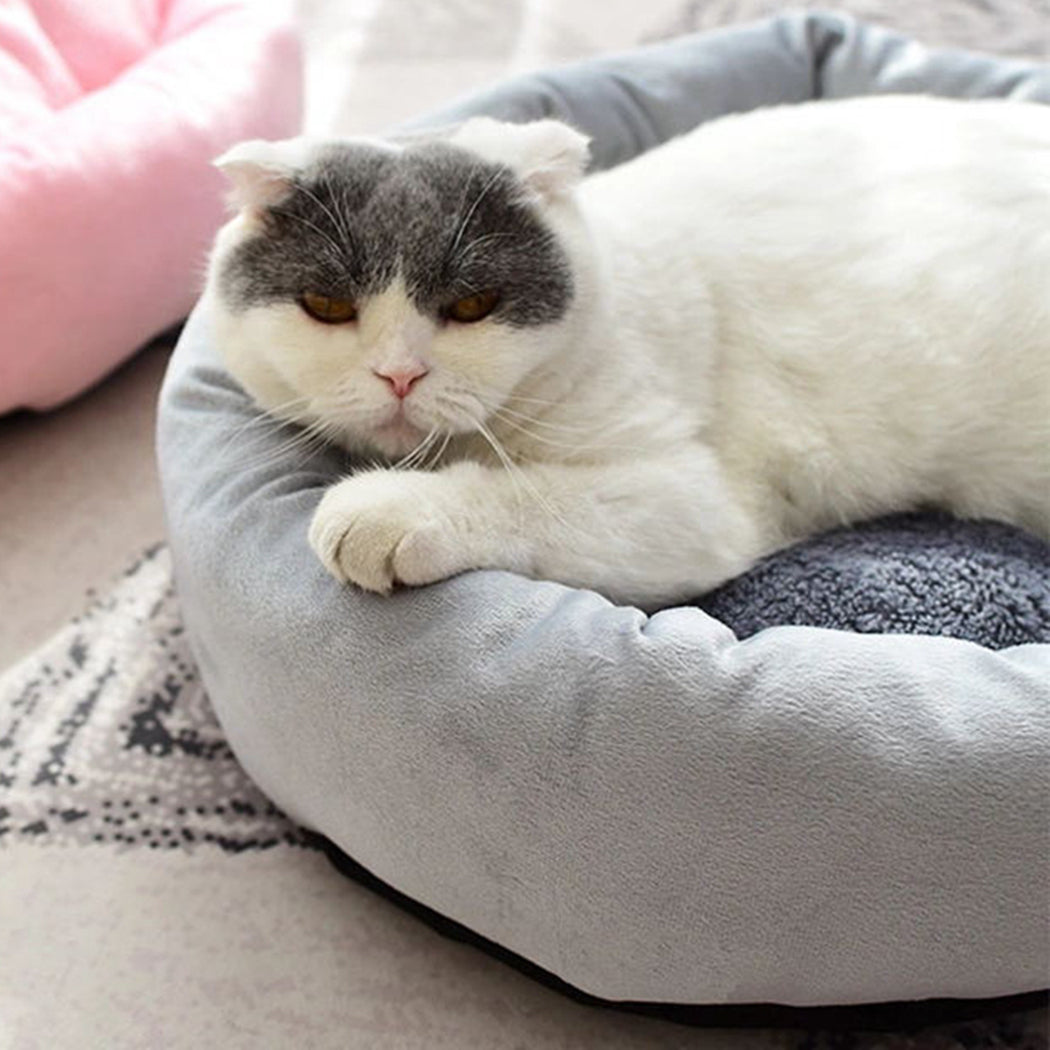 Legendog Pet Cat round Bed Dog Cushion Bed Calming Soft Sleeping Bed with Pillow for Small Dog & Indoor Cats
