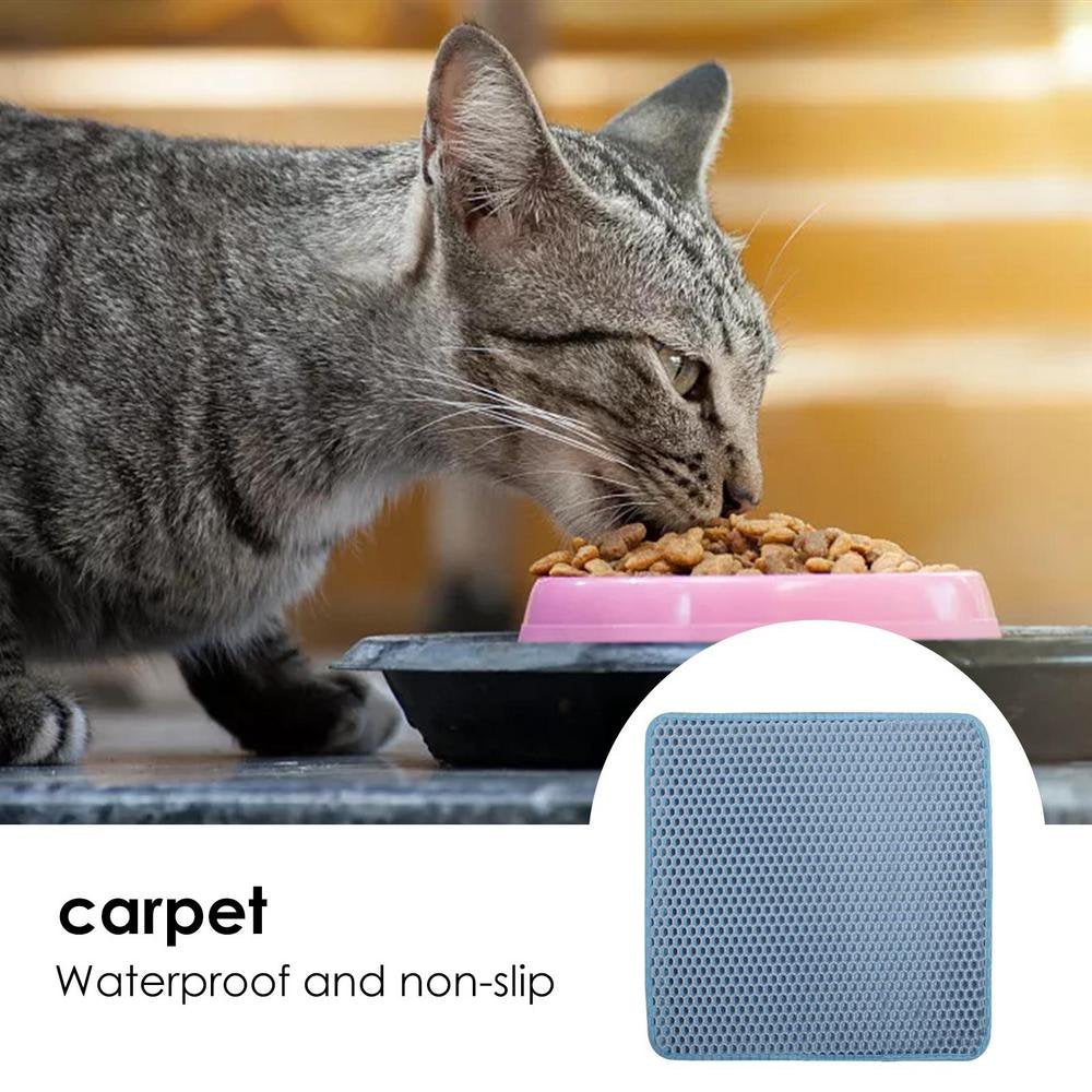 Lacyie Litter Box Mat, Soft and Gentle Kitty Litter Trapping Mat, 11.8X11.8In Double Layer Waterproof Cat Litter Pad, Honeycomb Design anti Slip Kitty Mats, Washable Easy Clean Improved Animals & Pet Supplies > Pet Supplies > Cat Supplies > Cat Litter Box Mats Lacyie   