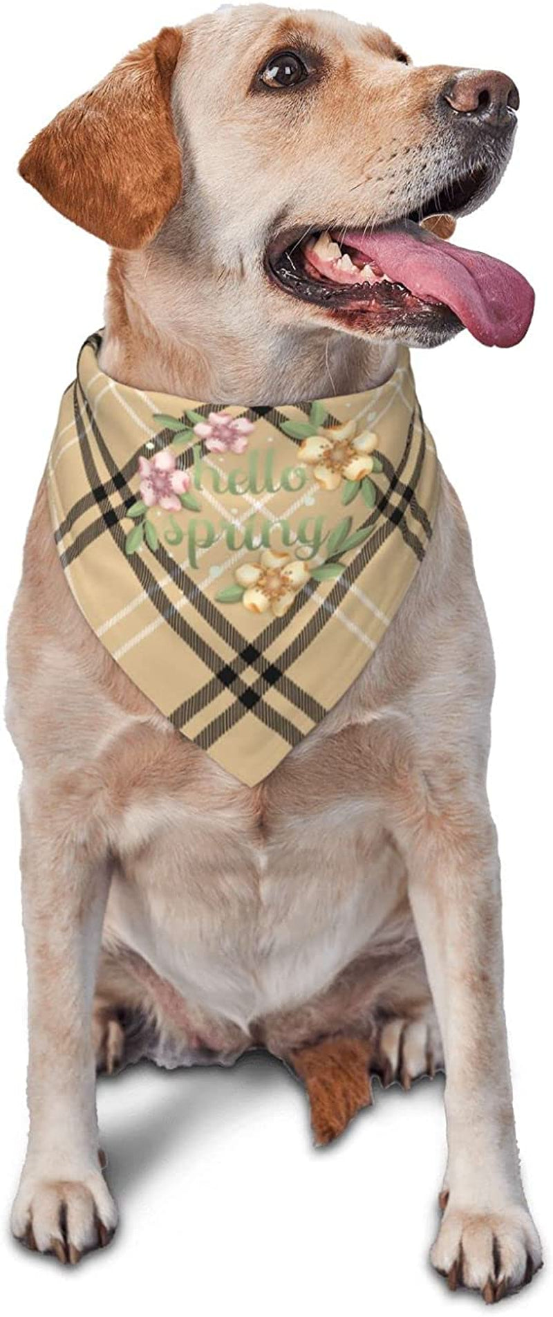 Hello Spring Pink Floral Pet Dog and Cat Decorative Triangle Scarf,Dog Bandana,Breathable and Stain Resistant. Animals & Pet Supplies > Pet Supplies > Dog Supplies > Dog Apparel ZALTAS   