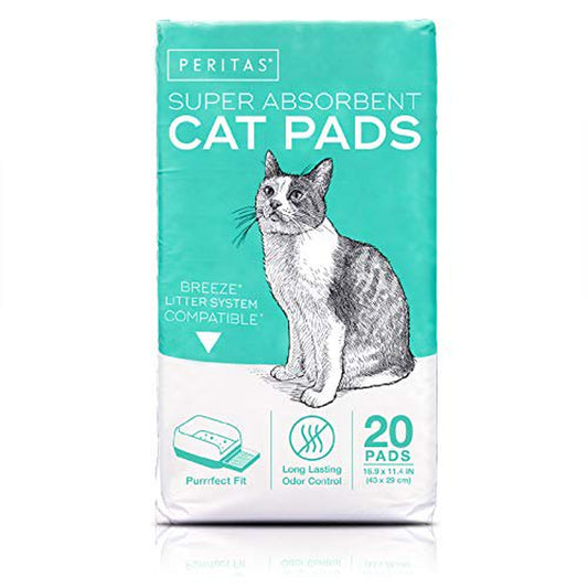 Peritas Cat Pads | Generic Refill for Breeze Tidy Cat Litter System | Cat Liner Pads for Litter Box | Quick-Dry, Super Absorbent, Leak Proof | 16.9"X11.4" (20 Count) (Original) Animals & Pet Supplies > Pet Supplies > Cat Supplies > Cat Litter Box Liners Peritas   
