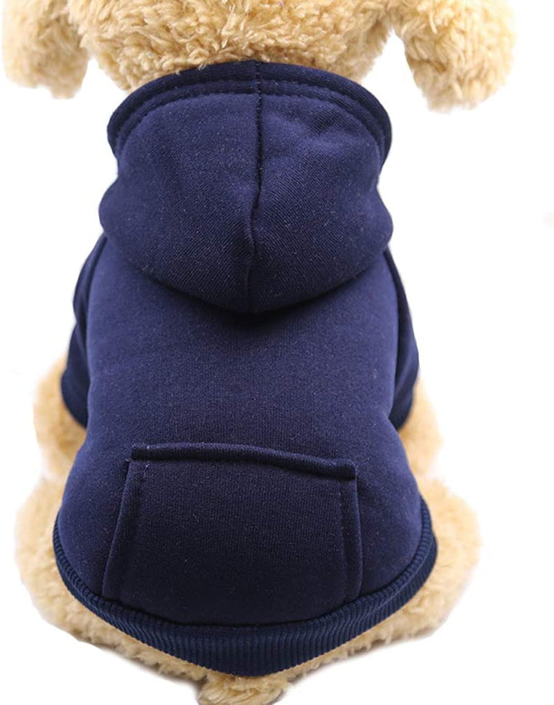 Jecikelon Winter Dog Hoodie Sweatshirts with Pockets Warm Dog Clothes for Small Dogs Chihuahua Coat Clothing Puppy Cat Custume (Medium, Orange) Animals & Pet Supplies > Pet Supplies > Dog Supplies > Dog Apparel Jecikelon Navy Medium 