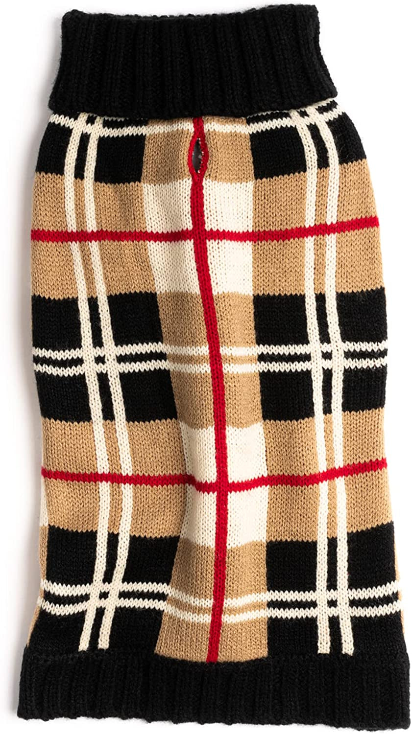 Fabdog Plaid Dog Sweater 14" Animals & Pet Supplies > Pet Supplies > Dog Supplies > Dog Apparel fabdog Camel Multi 20" 