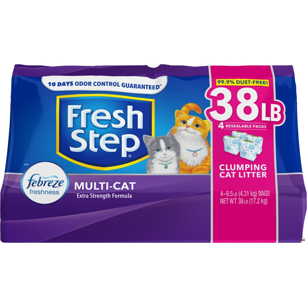 Fresh Step Multi-Cat Scented Litter with the Power of Febreze, Clumping Cat Litter, 38 Lbs Animals & Pet Supplies > Pet Supplies > Cat Supplies > Cat Litter The Clorox Company   