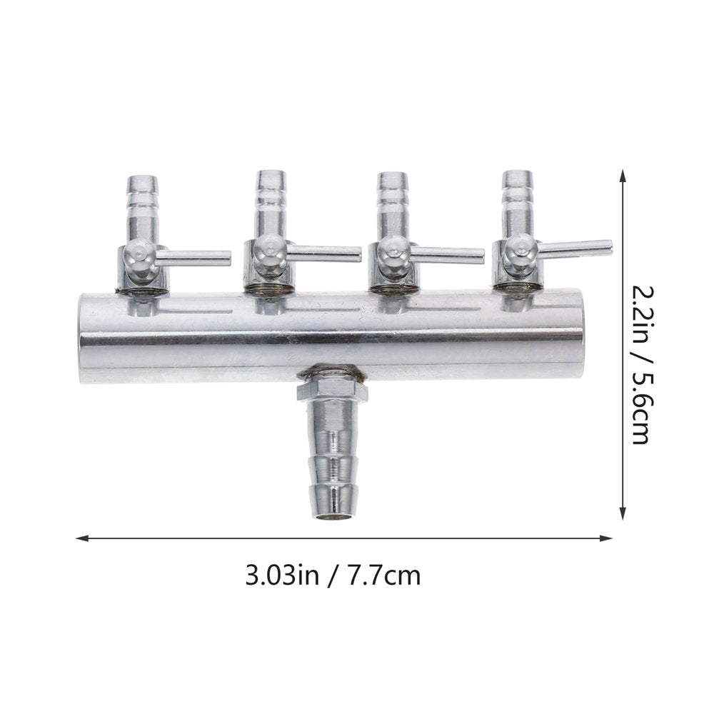 NUOLUX 4 Ways 8 to 4MM Stainless Steel Aquarium Outlet Inline Air Pump Flow Lever Control Manifold Splitter Switch Tap Oxygen Tube Distributor Silver Animals & Pet Supplies > Pet Supplies > Fish Supplies > Aquarium & Pond Tubing NUOLUX   