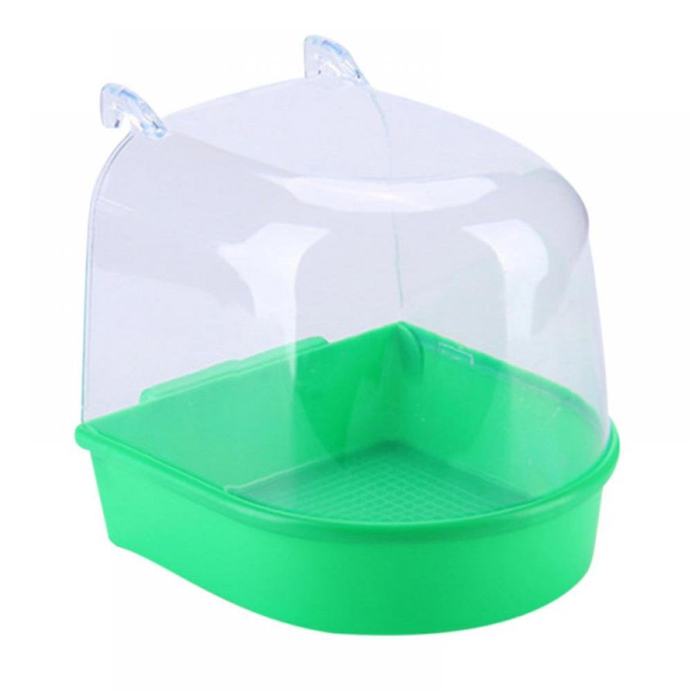 Bird Bath Box Bird Cage Accessory Supplies Bathing Parakeet Caged Bird Bathing Tub with Water Injector for Pet Small Birds Canary Budgies Parrot Parakeet Finch Canary Parrot Lovebird Animals & Pet Supplies > Pet Supplies > Bird Supplies > Bird Cage Accessories Sunmark Green  
