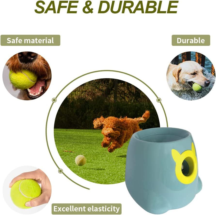 FSXUOLIPI Automatic Dog Ball Launcher Interactive Tennis Ball Thrower Machine for Small Medium Dogs Fetching Distance 10-30Ft