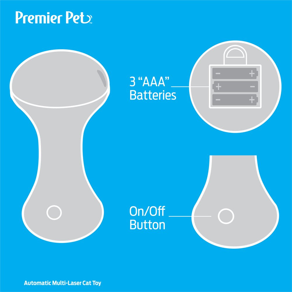 Premier Pet Automatic Multi-Laser Cat Toy - Interactive, Rotating Lasers Animals & Pet Supplies > Pet Supplies > Cat Supplies > Cat Toys Radio Systems Corporation   