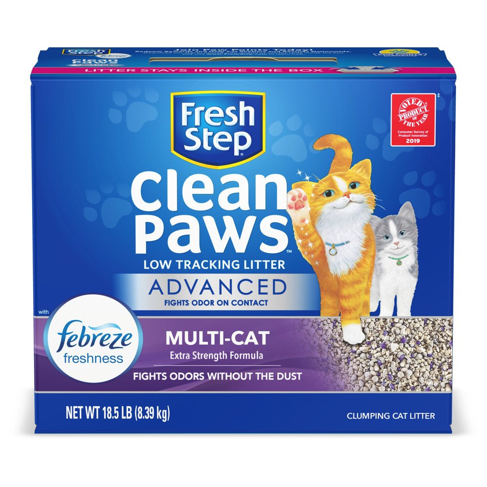 Fresh Step Advanced Clean Paws Clumping Cat Litter, Low Tracking, Odor Control, 18.5 Lb Animals & Pet Supplies > Pet Supplies > Cat Supplies > Cat Litter The Clorox Company   