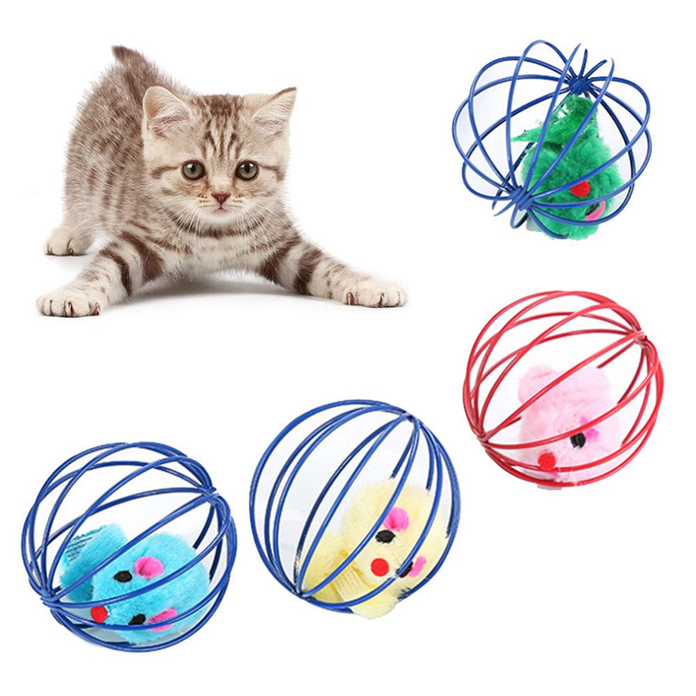 Besufy Pet Cat Toy Funny Kitten Fake Mouse Rat Mice Ball Cage Play Interactive Game Toy Animals & Pet Supplies > Pet Supplies > Cat Supplies > Cat Toys Besufy   