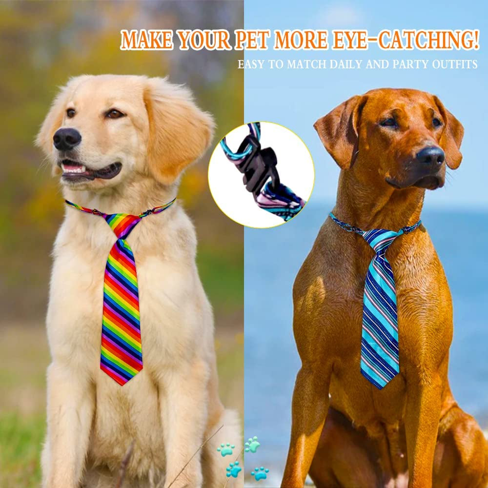 Mruq Pet 30Pcs Large Dog Ties, Bulk Dog Neck Ties for Medium Large Dogs, Mix Adjustable Big Dog Collar Grooming Ties, Dog Ties for Daily Wearing Holiday Birthday Dog Neck Accessories Animals & Pet Supplies > Pet Supplies > Dog Supplies > Dog Apparel Mruq pet   