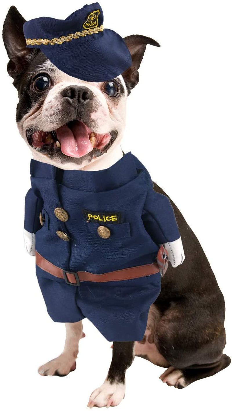 DIFOST Cat Dog Costume, Halloween Christmas Cosplay Party Funny Costume, Cat and Dog Clothes Stand up Dress, Cool Police Outfit with Hat for Cat Dog Animals & Pet Supplies > Pet Supplies > Cat Supplies > Cat Apparel Difost   