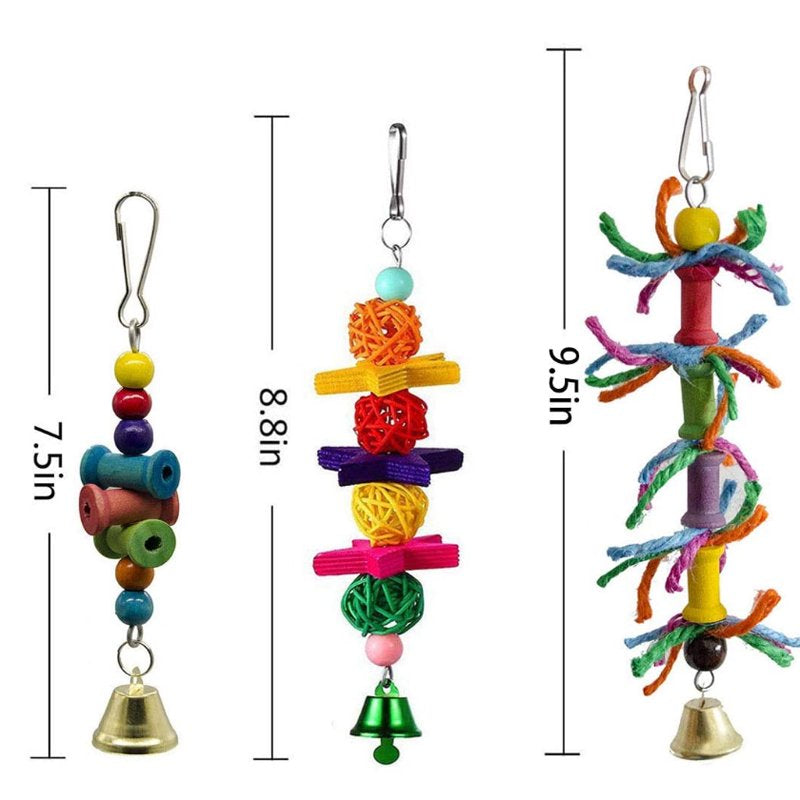 Bird Toys for Parrots, 10Packs Bird Swing Chewing Toys, Parrot Hammock Bell Toys Suitable for Small Parakeets, Cockatiels, Conures, Finches,Budgie,Macaws, Parrots, Love Birds Animals & Pet Supplies > Pet Supplies > Bird Supplies > Bird Toys MUTOCAR   