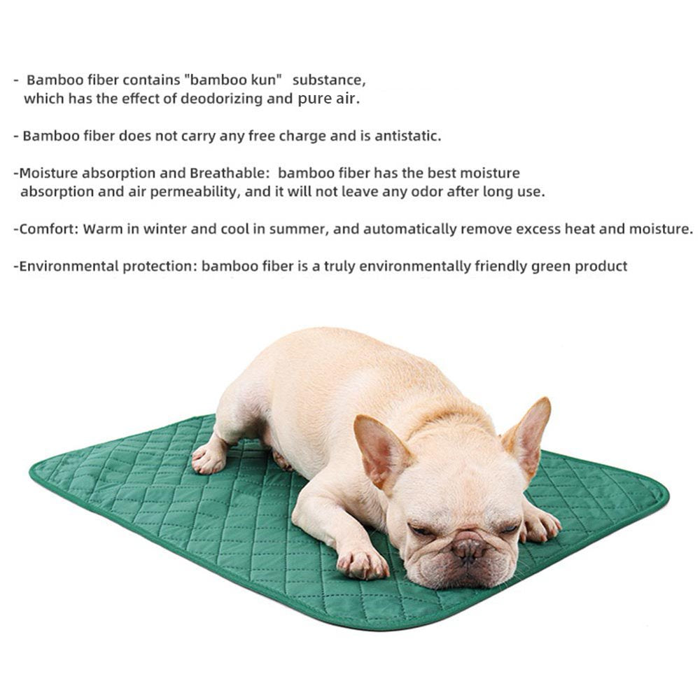 Keimprove Natural Bamboo Fiber Washable Non Slip Dog Pads Diapers Deodorant Urinary Moisture-Proof Dog Pad Pet Fixed-Point Training Dog Diaper Pad Puppy Washable Diaperst Animals & Pet Supplies > Pet Supplies > Dog Supplies > Dog Diaper Pads & Liners Keimprove   