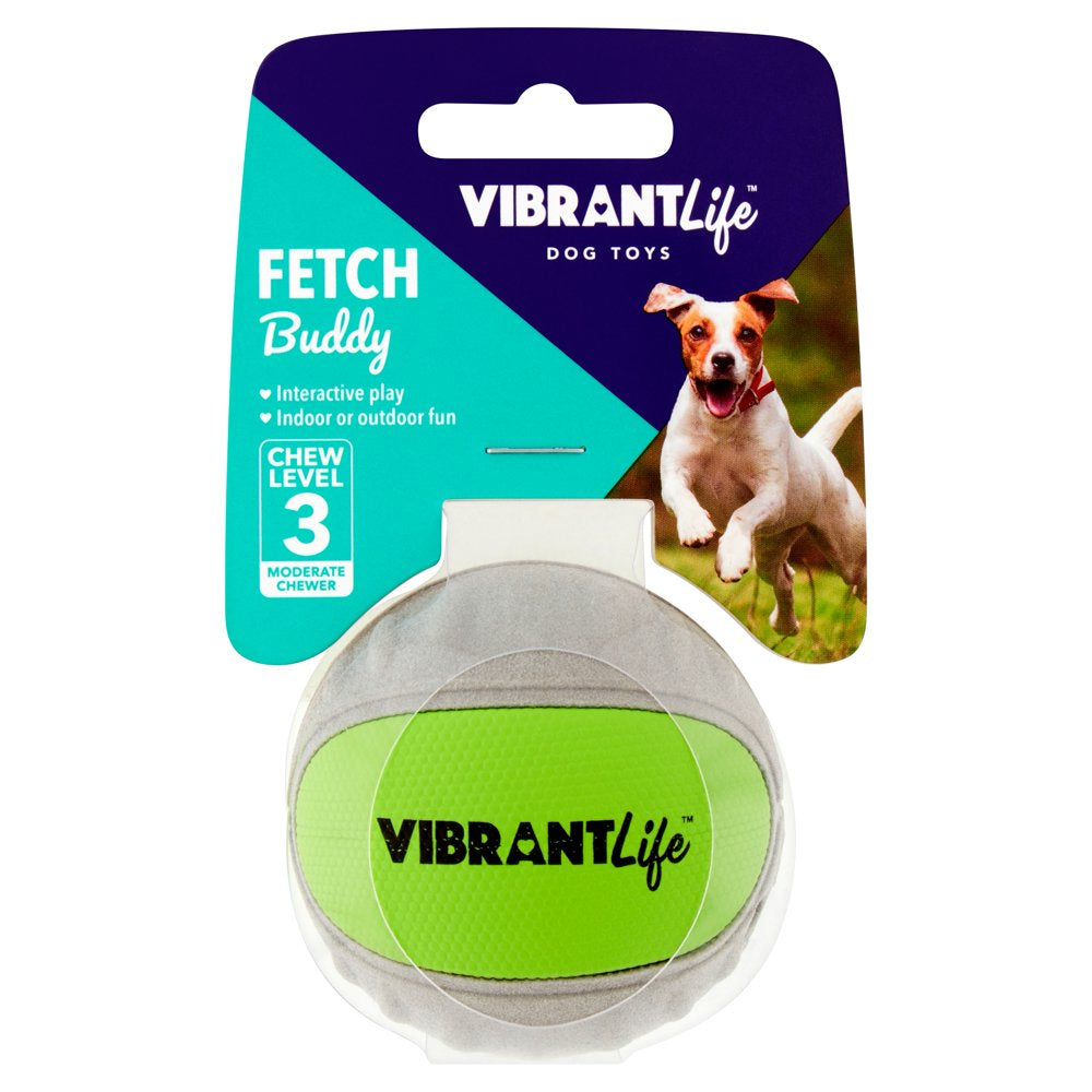 Vibrant Life Fetch Buddy Interactive Ball Dog Fetch Toy, Color May Vary, Medium, Chew Level 3 Animals & Pet Supplies > Pet Supplies > Dog Supplies > Dog Toys Wal-Mart Stores, Inc. S: 6.5x6.5x6.5cm  