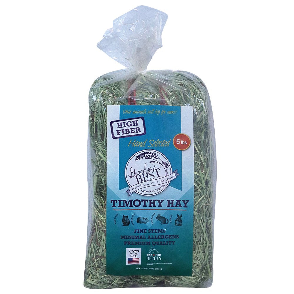 Grandpa'S Best Timothy Hay Mini Bale for Small Animals - 5Lb Animals & Pet Supplies > Pet Supplies > Small Animal Supplies > Small Animal Food Grandpa's Best LLC   