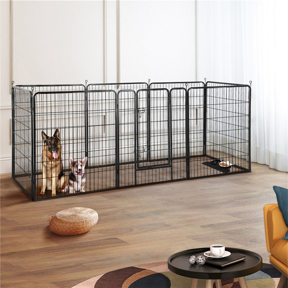 Easyfashion Heavy Duty Indoor and Outdoor Black Dog Playpen, 16 Panels Animals & Pet Supplies > Pet Supplies > Dog Supplies > Dog Kennels & Runs Easyfashion   