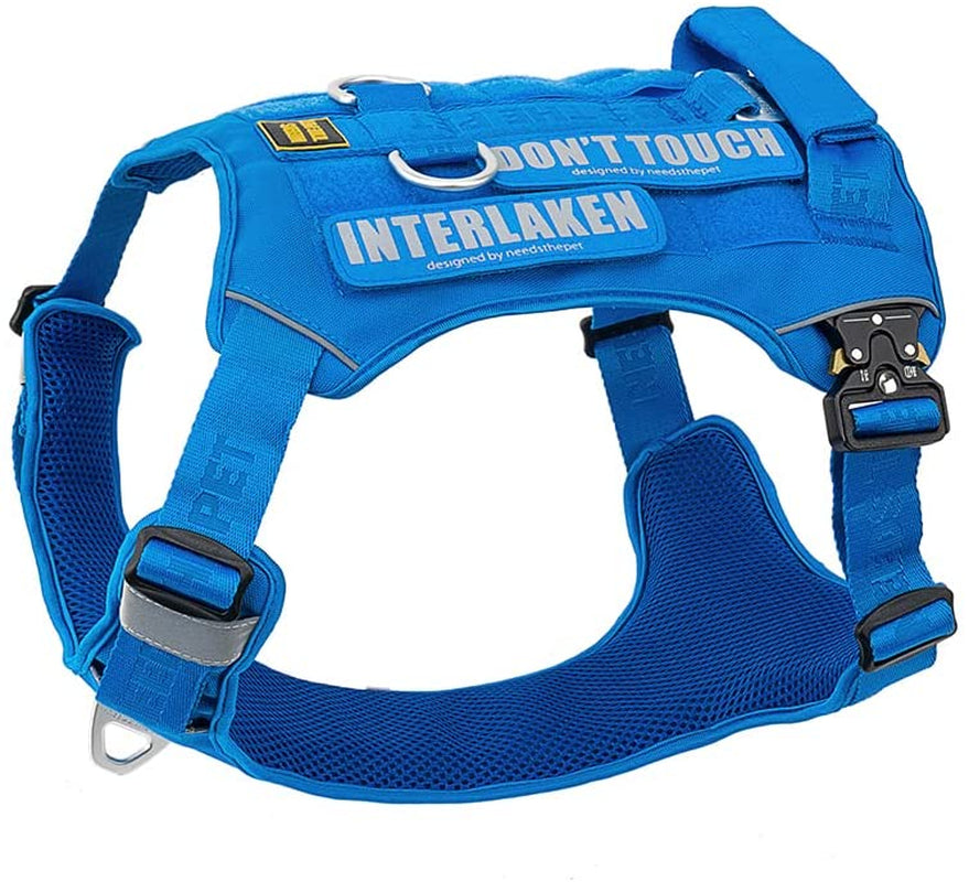 Dog Harness, No-Pull Pet Harness, Adjustable Eva Padded Dog Vest, Reflective No-Choke Pet Patch Vest with Easy Control Handle (M, Passion Red) Animals & Pet Supplies > Pet Supplies > Dog Supplies > Dog Apparel NEEDS THE PET Blue L 