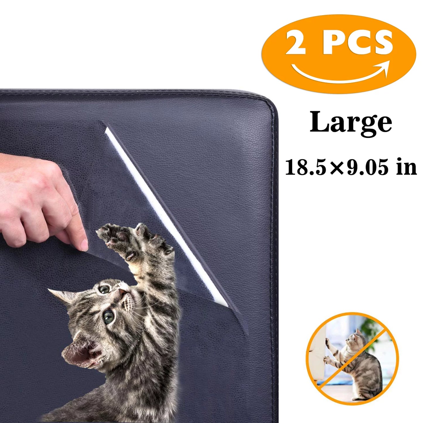 New Upgrade - Large (18.5 X9.05Inch) Furniture Defender Cat Scratching Guard, Furniture Protectors from Pets, anti Cat Scratch Deterrent, Claw Proof Pads for Door(2Pcs/Set)