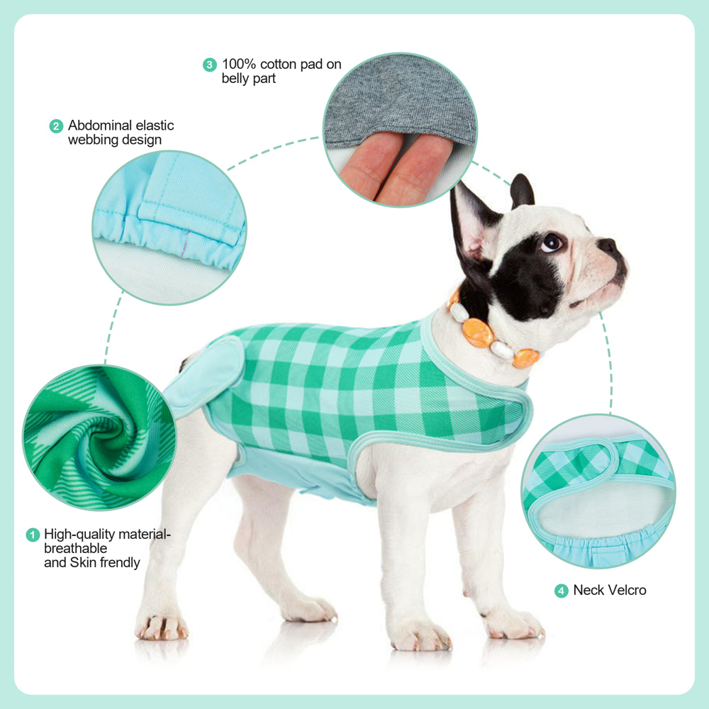 Kuoser Pet Recovery Suit for Dogs Cats after Surgery Breathable Onesie Post Surgery Shirt Professional Pet Recovery Shirt for Puppy, Wound Protective Clothes for Little Animals Animals & Pet Supplies > Pet Supplies > Dog Supplies > Dog Apparel Kuoser   