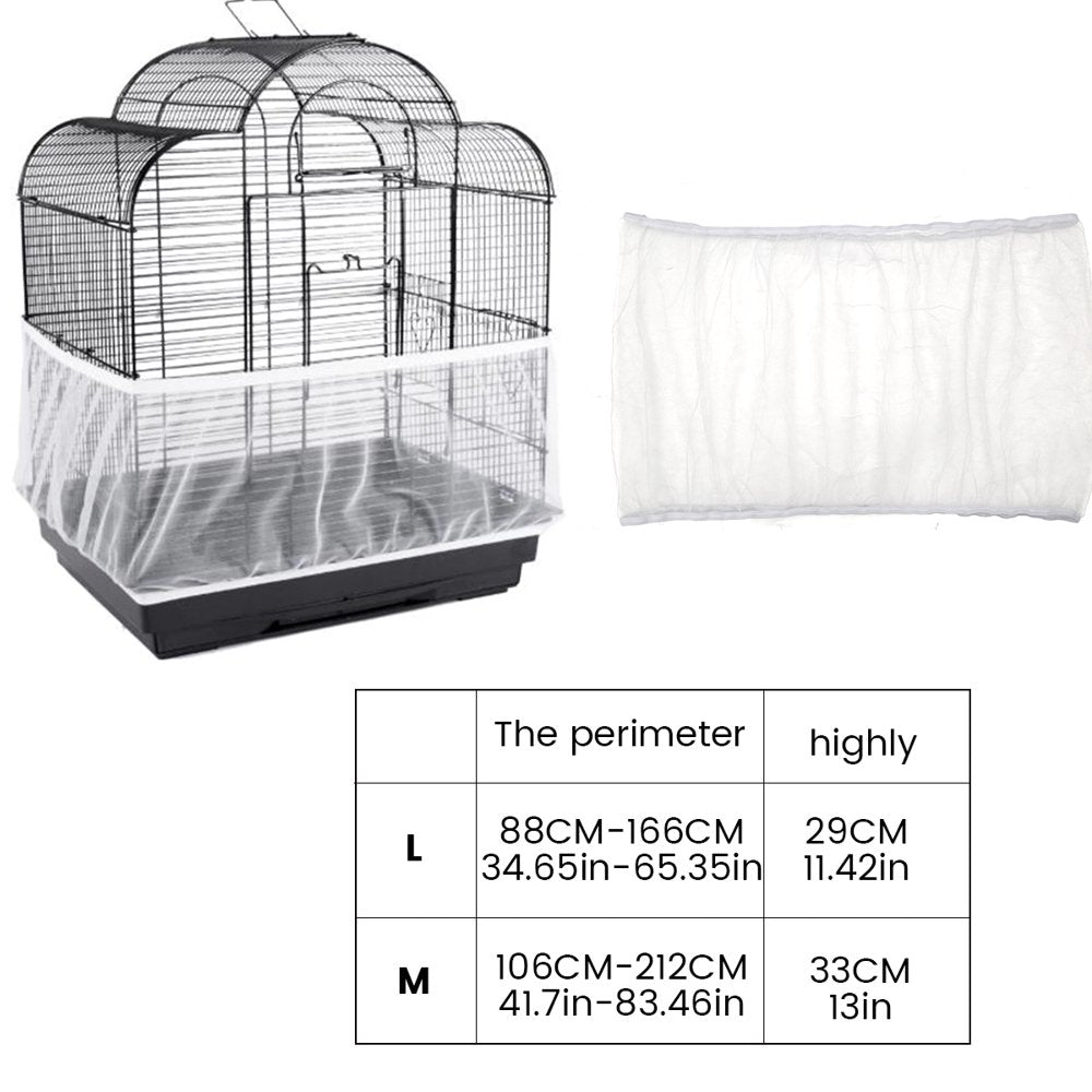SESAVER Birdcage Cover Adjustable Bird Cage Seed Catcher Nylon Parrot Cage Skirt Washable and Reusable Mesh Pet Bird Cage Skirt Guard Cage Accessories for Square round Cage Animals & Pet Supplies > Pet Supplies > Bird Supplies > Bird Cage Accessories Sesaver   
