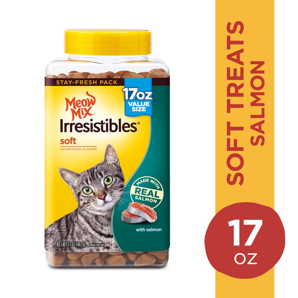 Meow Mix Irresistibles Cat Treats - Soft with Salmon, 17-Ounce Canister Animals & Pet Supplies > Pet Supplies > Cat Supplies > Cat Treats The J.M. Smucker Company   