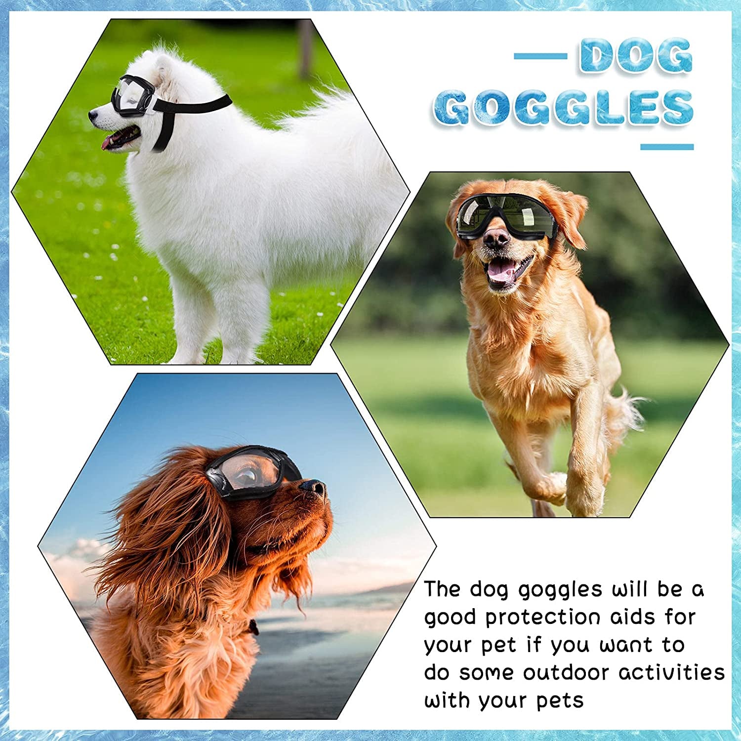 2 Pieces Dog Goggles Dog Sunglasses Snowproof Windproof Dog Glasses Pet Goggles for Travel Skiing Anti-Fog Dog Snow Goggles Dog Eye Protection Goggles with Adjustable Strap for Medium Large Dog Animals & Pet Supplies > Pet Supplies > Dog Supplies > Dog Apparel Frienda   