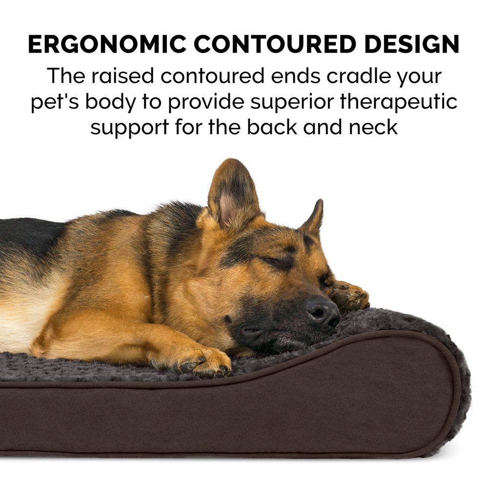 Furhaven Pet Products, Orthopedic Ultra Plush Luxe Lounger Pet Bed for Dogs & Cats, Chocolate, Giant Animals & Pet Supplies > Pet Supplies > Cat Supplies > Cat Beds FurHaven Pet   