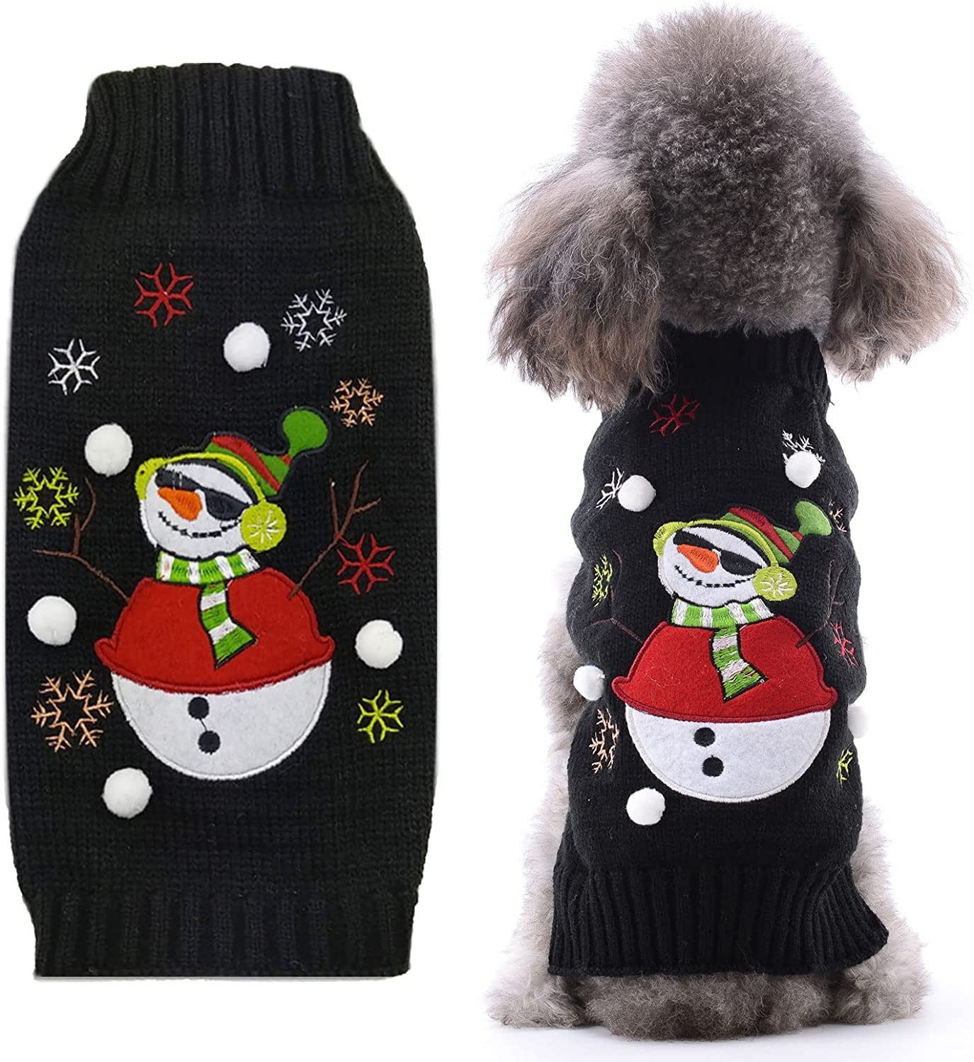 PETCARE Dog Christmas Sweater Costume Cute Ugly Funny Brown Reindeer Christmas Sweater for Dogs Cats Clothes Warm Fall Winter Holiday Pullover Outfits Vest for Small Medium Large Dogs Puppy Xmas,M Animals & Pet Supplies > Pet Supplies > Dog Supplies > Dog Apparel PETCARE Black Snowman L (Suggest 15-30 lbs) 