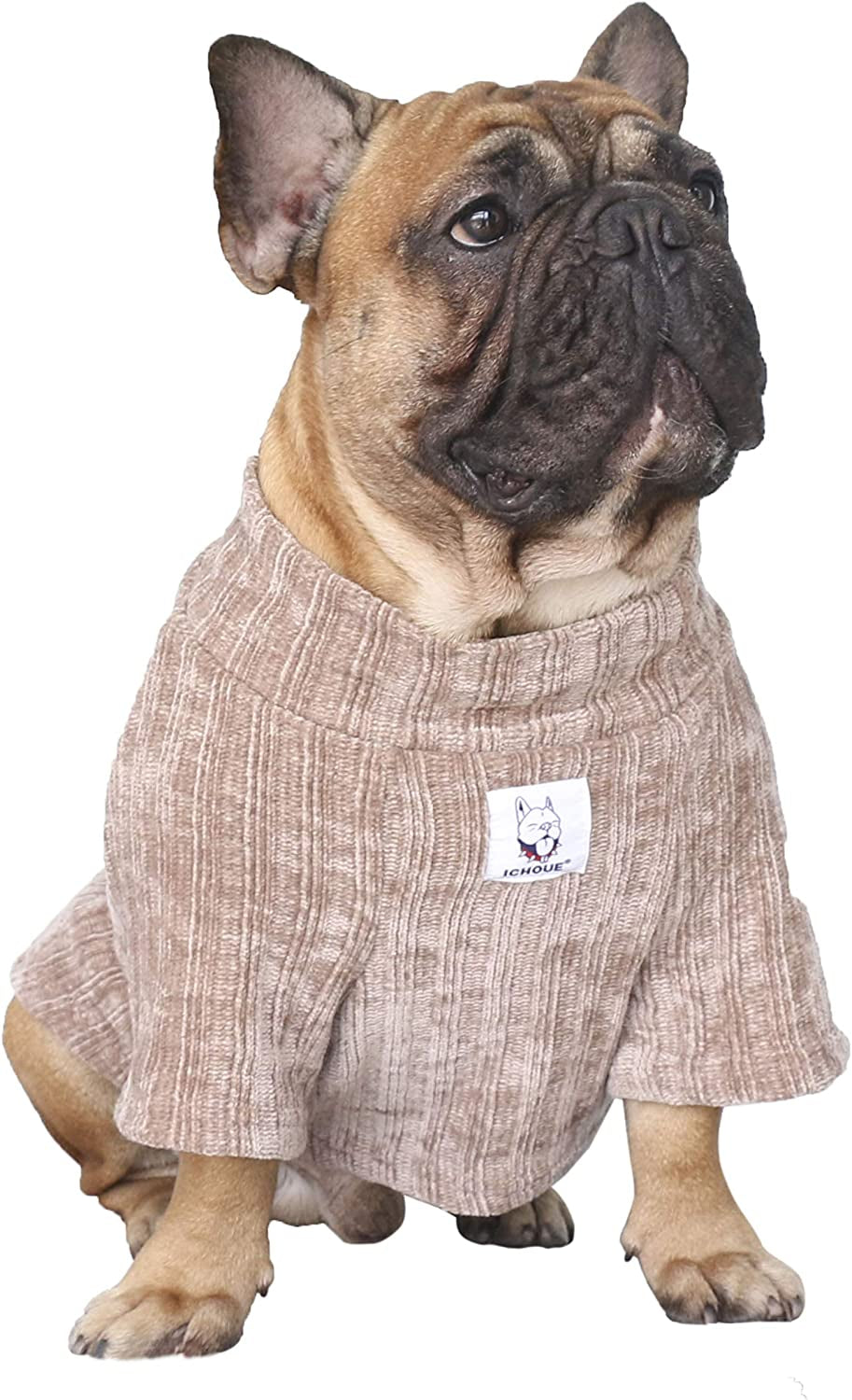 Ichoue Pet Dog Winter Warm Sweater Clothes Turtleneck for French Bulldog Frenchie Shiba Inu Corduroy Cold Weather Pullover Coat Shirt - Blue/Medium Animals & Pet Supplies > Pet Supplies > Dog Supplies > Dog Apparel iChoue Khaki Small (Pack of 1) 