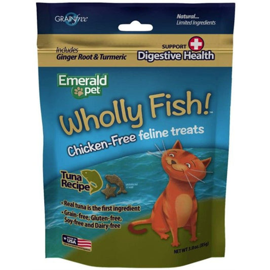 Emerald Pet Wholly Fish! Digestive Health Cat Treats Tuna Recipe Animals & Pet Supplies > Pet Supplies > Cat Supplies > Cat Treats Emerald Pet   