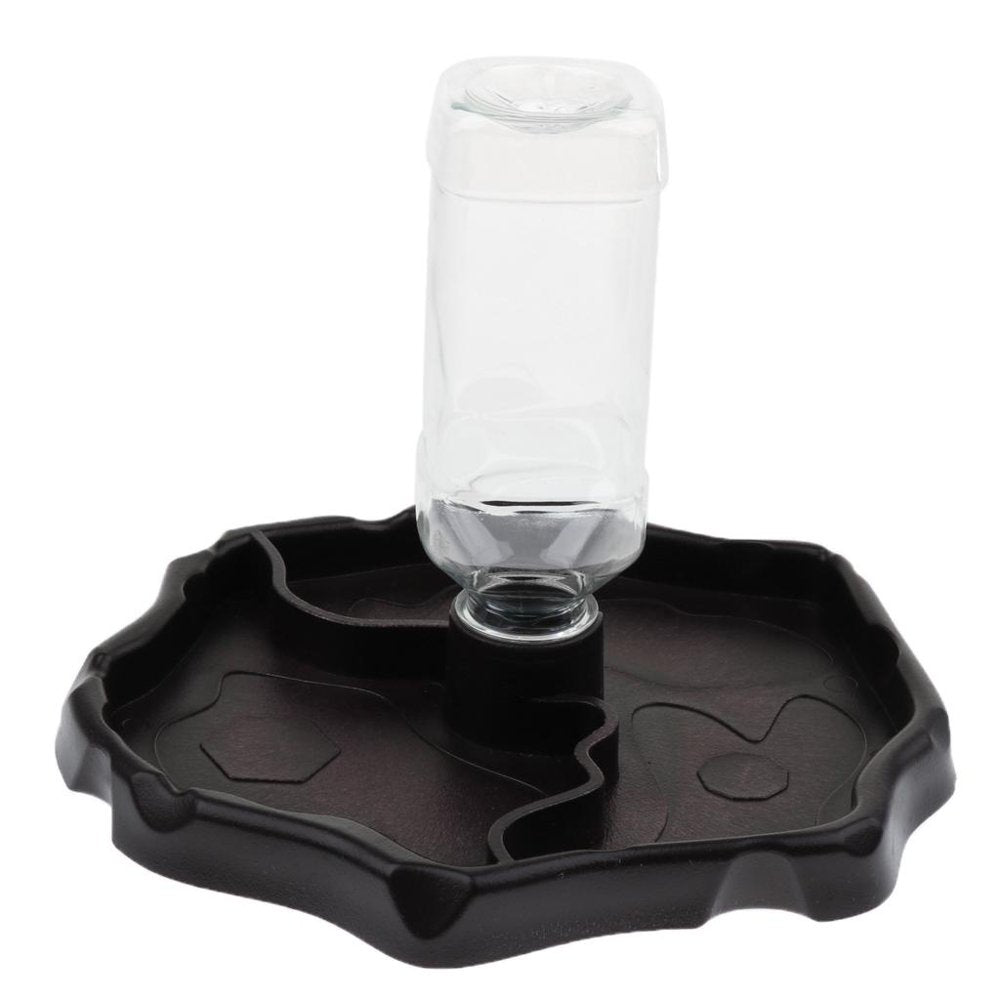 Reptile Waterer Refilling Water Dispenser Feeding Water Bowl with Bottle, Automatic Reptile Tortoise Gecko Feeding Bowl , Noctilucence Animals & Pet Supplies > Pet Supplies > Small Animal Supplies > Small Animal Habitat Accessories FITYLE Deep Brown  