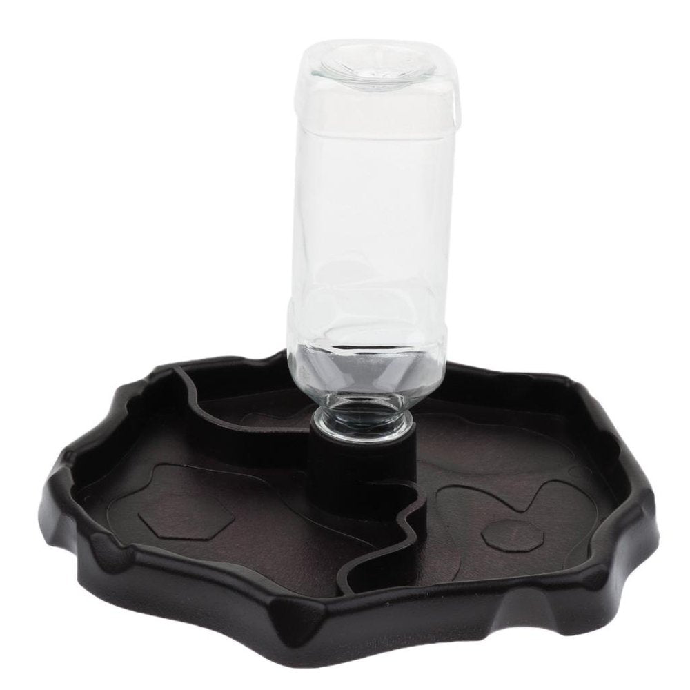 Reptile Waterer Refilling Water Dispenser Feeding Water Bowl with Bottle, Automatic Reptile Tortoise Gecko Feeding Bowl , Noctilucence Animals & Pet Supplies > Pet Supplies > Reptile & Amphibian Supplies > Reptile & Amphibian Habitat Accessories FITYLE Deep Brown  