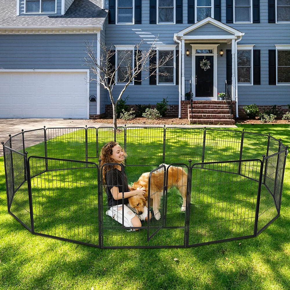 Kfvigoho Dog Playpen Outdoor 32/40 Inch Height Puppy Playpen Indoor 8/16 Panels Heavy Duty Dog Pen Anti-Rust Exercise Fence with Doors for Large/Medium/Small Pets Play for RV Camping Yard Animals & Pet Supplies > Pet Supplies > Dog Supplies > Dog Kennels & Runs Kfvigoho   