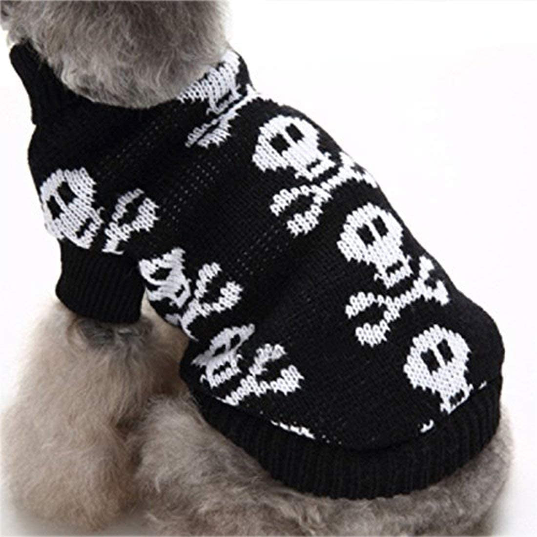 S-Lifeeling Skull Dog Sweater Holiday Halloween Christmas Pet Clothes Soft Comfortable Dog Clothes - Black,Xxl Animals & Pet Supplies > Pet Supplies > Dog Supplies > Dog Apparel PL   